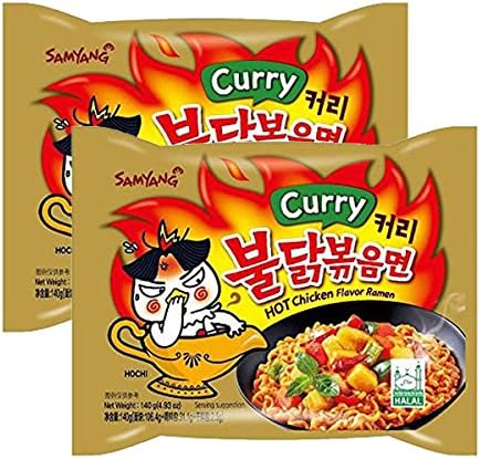 [ 2 Packs ] NEW Samyang Hot chicken Curry flavor ramen Halah 4.93 oz (140g)