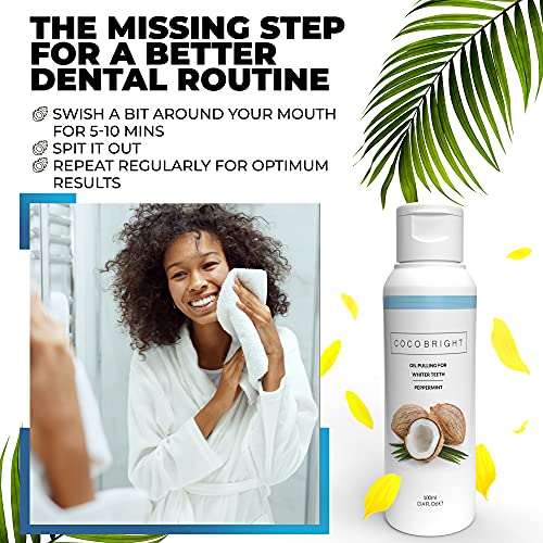 Cocobright All Natural Mouthwash Whitening with Coconut Oil Pulling for