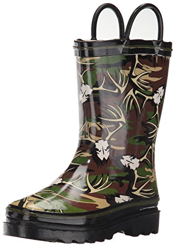 Western Chief Boys' Kids Waterproof Easy-on Printed Rain Boot, Deer Hunter, 10 M US Toddler