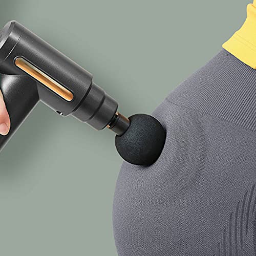 PPW Mini Massage Gun Deep Tissue Massage Gun,USB Recharge,4 Massage Heads,Travel Home Handheld Electric Massagers for Body Muscle Relax 6 Modes (Gray)