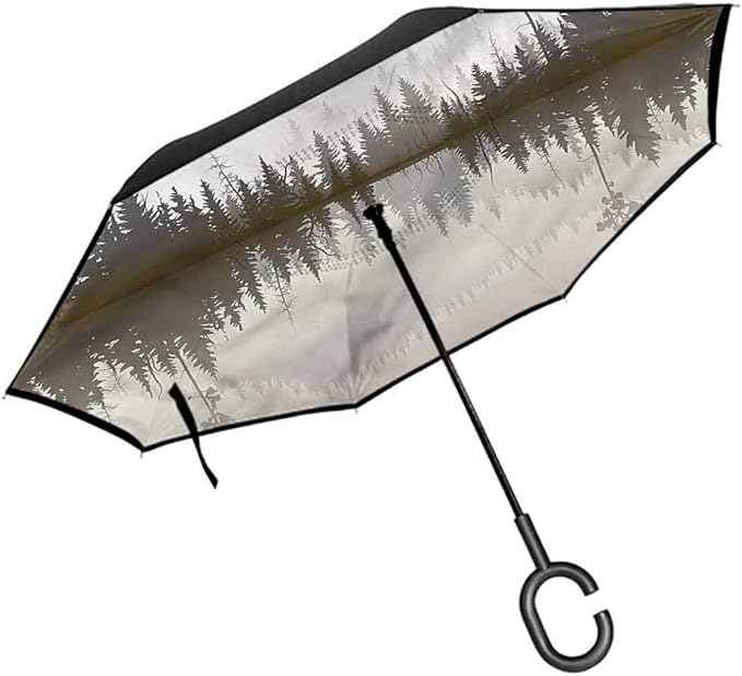 ScottDecor Forest Windproof Umbrella Northern Nature