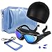 DigHealth(TM) Swim Goggles-No Leaking, Anti Fog and UV Protection, with Swimming Cap, Nose Clip, Ear Plugs, Waterproof Organizer Pouch, iPhone Waterproof Case for Men Women