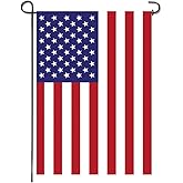 URSKYTOUS American Garden Flag Small American Flag Double Sided 12×18 Inch Weatherproof Patriotic USA Garden Flags Outside Thick Burlap Stars and Stripes Flags for Outdoor Yard Patio Lawn Decor