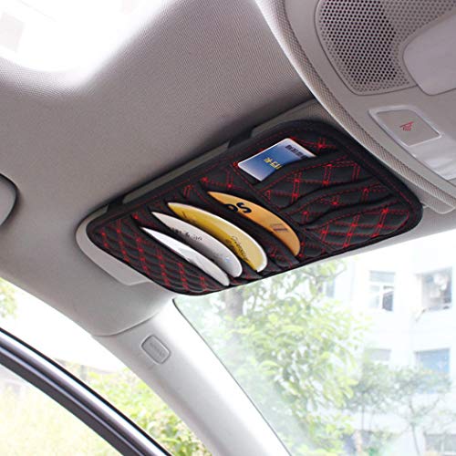 CD Case, COOFIT Portable 5 Capacity CD Wallet DVD Case Sun Visor Organizer Auto Accessories