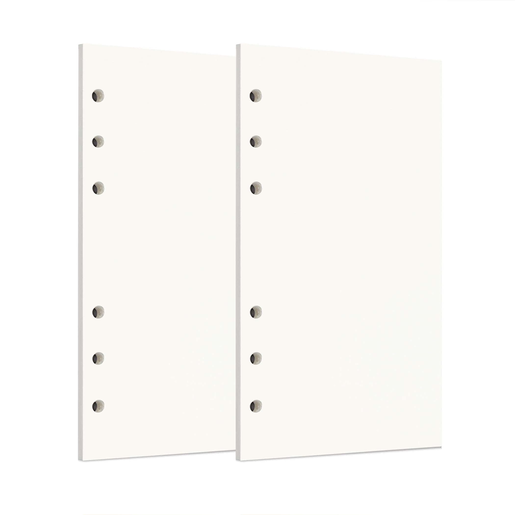 Zelten Refills/Loose Leaves for A6 Cover Ring Binder/Personal Organiser/Planner(A6 6 Holes, Blank 2 Pack)