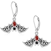 Bat Earrings Halloween Earrings for Women Sterling Silver Black Bat Earring Dangle Gothic Spooky Cute Halloween Jewelry