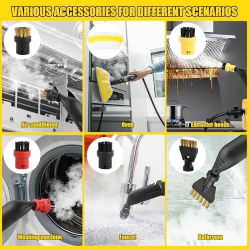 Kärcher EasyFix SC1 SC2 SC3 SC4 SC5 Steam Cleaner Accessories Kit with Nozzles, Brushes, Squeegee & Microfibre Cloths – Floor Cleaner, Waves, Tiles
