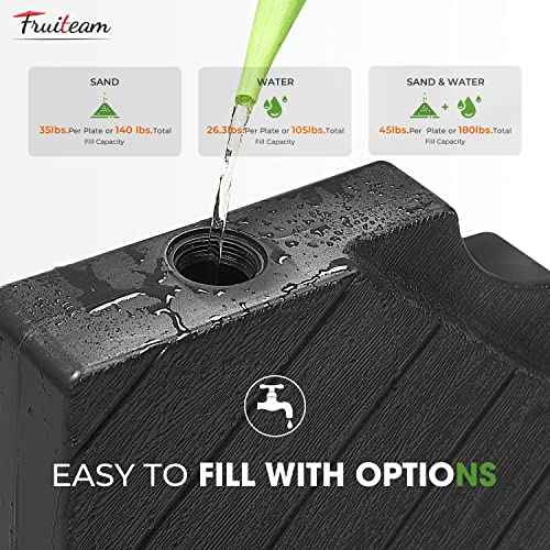 FRUITEAM Patio Offset Umbrella Base Stand, 180 LBS Sand Filled Outdoor