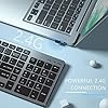 Wireless-Keyboard-24GHz-Ultra-Slim-Rechargeable-Wireless-Keyboard-with-Numeric-Keypad-for-Computer-PC-Laptop-Surface-QWERTY-UK-Layout-Gray Vivefox Wireless Keyboard, 2.4GHz Ultra Slim Rechargeable Wireless Keyboard with Numeric Keypad for Computer, PC, Laptop…