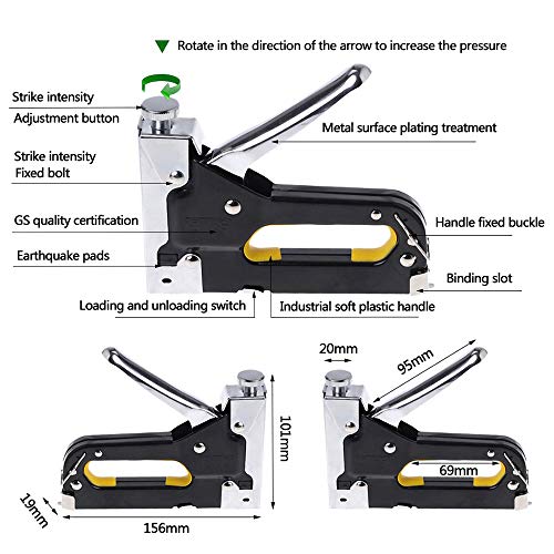 3 in 1 Heavy Duty Staple Gun with Staple Remover, Hand Operated