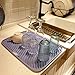 Samuelworld Large Size Dish Drying Mat Silicone Counter Mat High Ridges for Better Aeration, 0.4 Inch Thickness