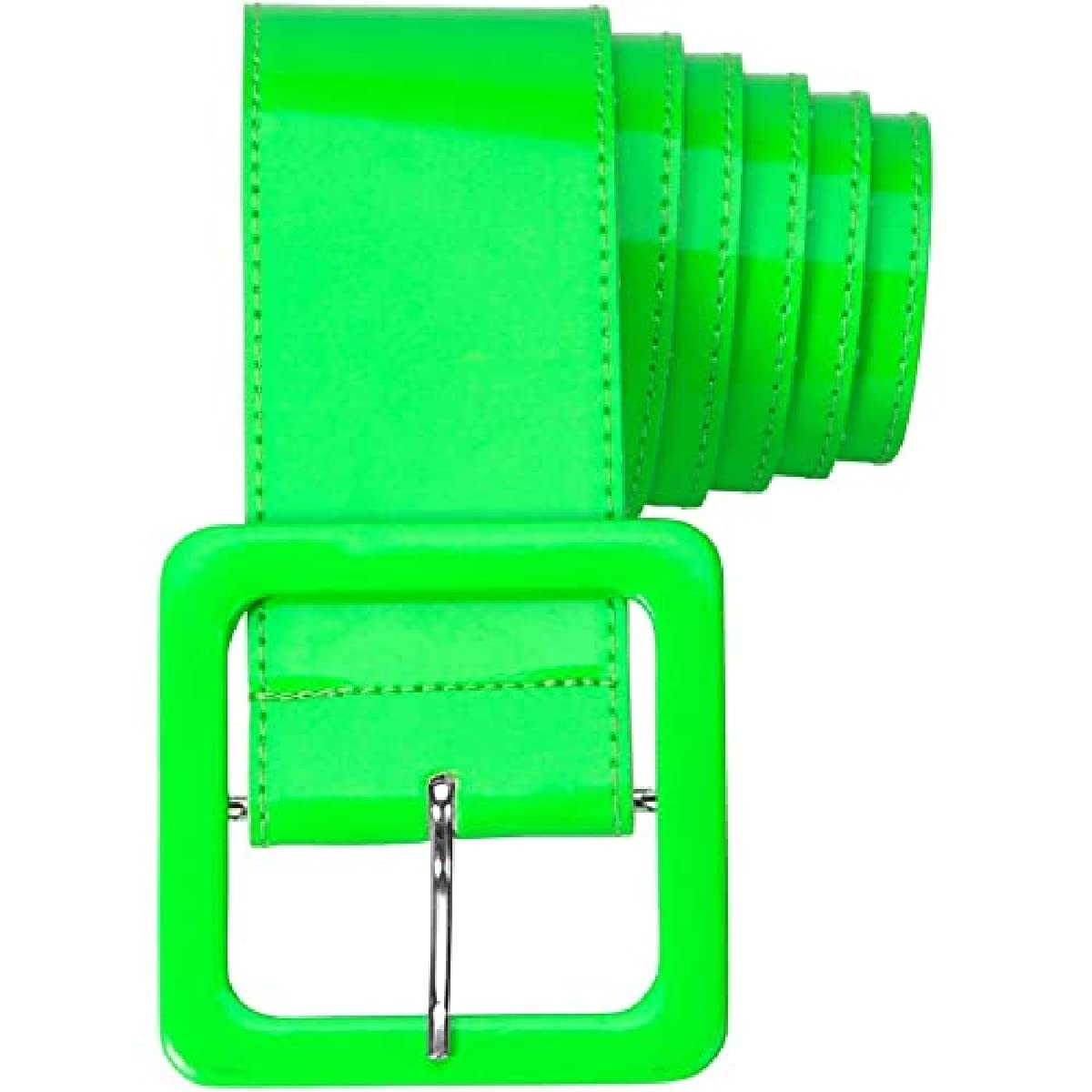 Widmann 17397 Adult Vinyl Belt, Ladies, Neon Green, One Size