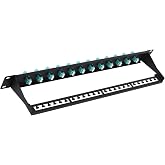 fyboptwu - 1U 24-core LC OM3 Fiber Panel for 19" Racks Mount, 1pack | 1U blank patch panel with 12 LC OM3 Duplex Multimode couplers, for FTTH and data centers. Includes mounting screws