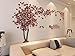 3D Couple Tree Wall Murals for Living Room Bedroom Sofa Backdrop Tv Wall Background, Originality Stickers Gift, DIY Wall Decal Home Decor Art Decorations (Small, Red)