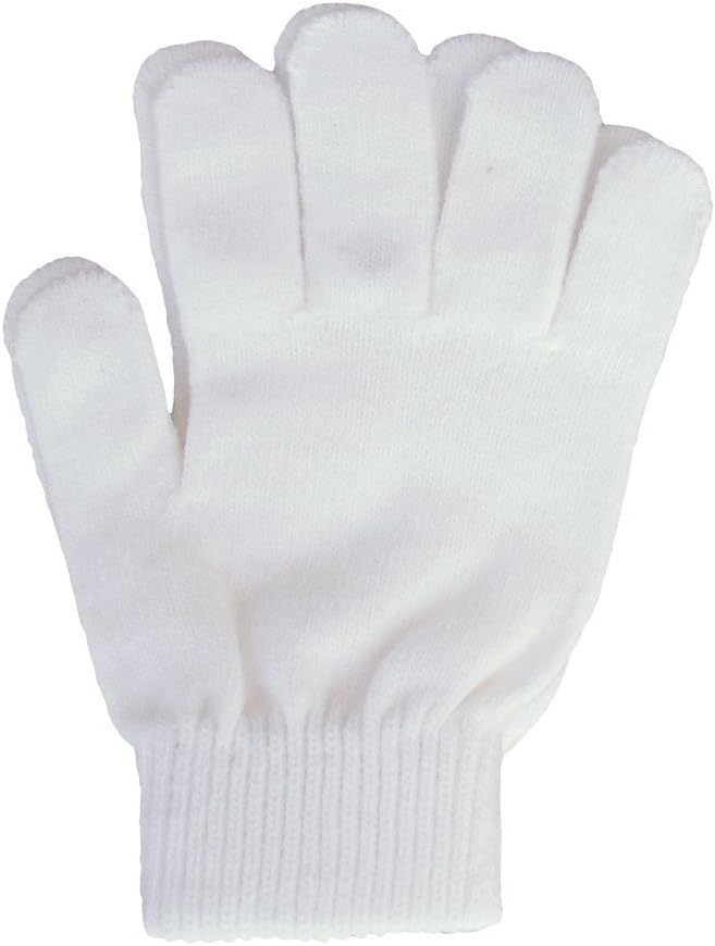 A&R Sports Knit Gloves, White, One Size: Sports & Outdoors