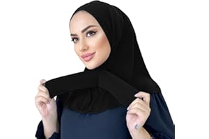 GERINLY Underscarf Hijab Cap for Women Hijabs Scarf Tie Back Solid Color Muslim Head Scarf Halloween Cosplay Accessory