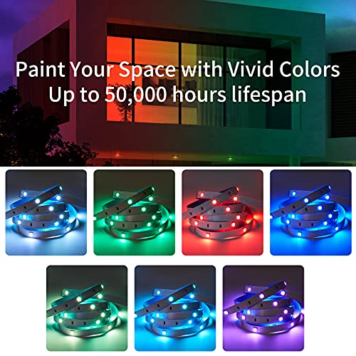 JMKMGL WiFi Smart Led Strip Lights,65.6ft APP Control Light Strips Work with Alexa and Google Assistant,5050 RGB Music Sync Color Changing Led Lights for Bedroom Home TV Parties with ETL FCC