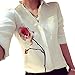 YANG-YI Women Long Sleeve Rose Flower Blouse Turn Down Collar Chiffon Shirts Tops
