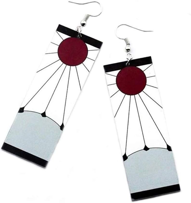 Tanjiro Earrings 2 Pack with Sticker Kamado Tanjirou's Hanafuda