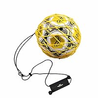 PodiuMax Handle Solo Soccer Kick Trainer with New Ball Locked Net Design, Soccer Ball Bungee Elastic Training Juggling Net (Fits Ball Size 3, 4, 5)