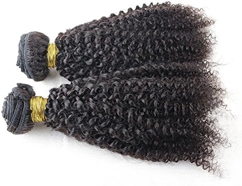 V'Nice Kinky Curly Clip Ins Human Hair Extension 7 Pcs Per Set Brazilian Virgin Hair Natural Color 2 Bundles Per Lot (14 inches 16 inches)