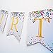 Keira Prince Happy Birthday Banner, Multicolored Sprinkles & Gold Foil Letters (White and Rainbow)