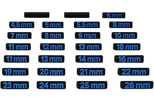 Toolbox Widget Metric Wrench Size Labels (4mm–26mm) – 27 Modular Inserts for Vertical Wrench Organizers