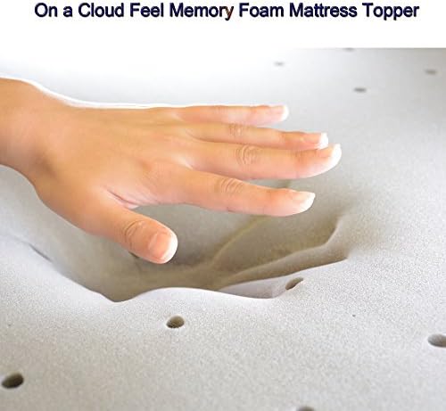 VLAVEN 2 Inch Bamboo Charcoal Memory Foam Mattress Topper - CertiPUR-US Certified - Twin