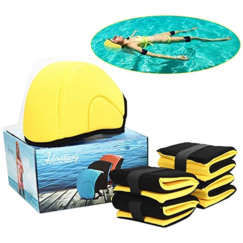 Ueasy Swimming Floating Helmet Set with Floating Arm Rings/Sleeves and Leg Rings for Learn Swimming Drifting Water Meditation Supplies (Yellow) (Best Helmet For Drifting)