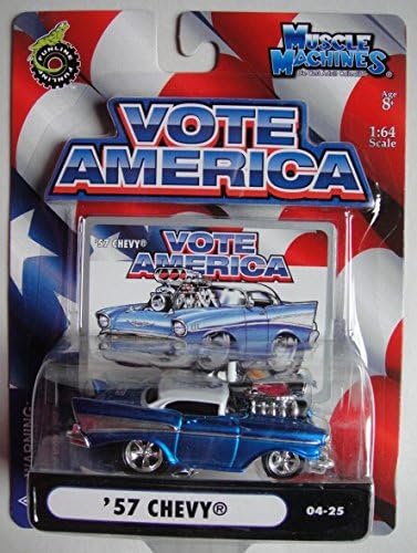 Muscle Machines Vote America 1:64 scale blue '57 Chevy 04-25