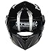 ILM 10 Colors Motorcycle Flip up Modular Helmet DOT (M, Gloss Black)