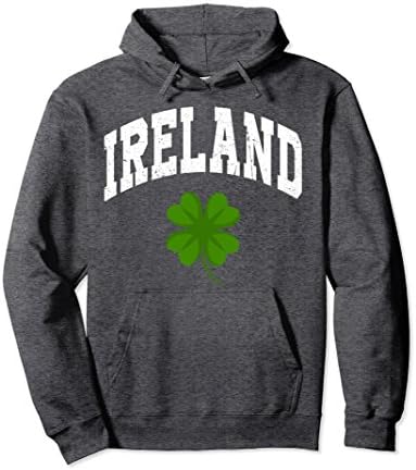 Unisex Ireland Shamrock Lucky Hoodie Tshirt For St. Patrick's Day Medium Dark Heather