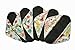 5 Pieces Charcoal Bamboo Mama Cloth/ Menstrual Pads/ Reusable Sanitary Pads (Pantyliner (8 inch), Bloom)