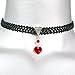 Twilight's Fancy Swarovski Crystal Heart Pendant Choker (Siam Red, Large)