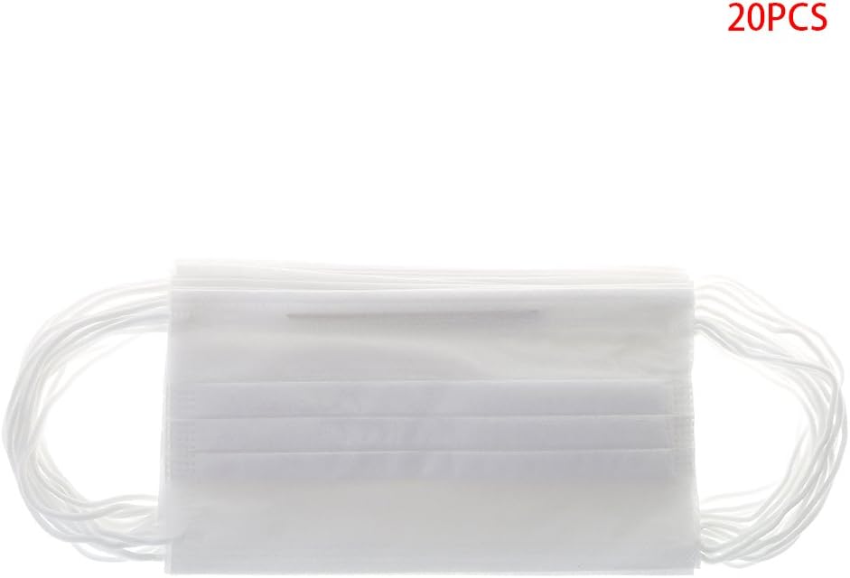 Xurgm 20 Pack Disposable Elastic Ear Loop Face Masks Breathable Dust Filter Masks Mouth Cover Masks
