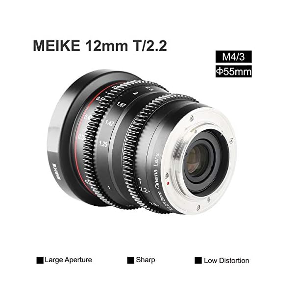 Meike 12mm T2.2 Manual Focus Wide Angle Fixed Prime Cinema Lens for M43 Micro Four Thirds MFT Mount Cameras and Cinema… – Bild 5