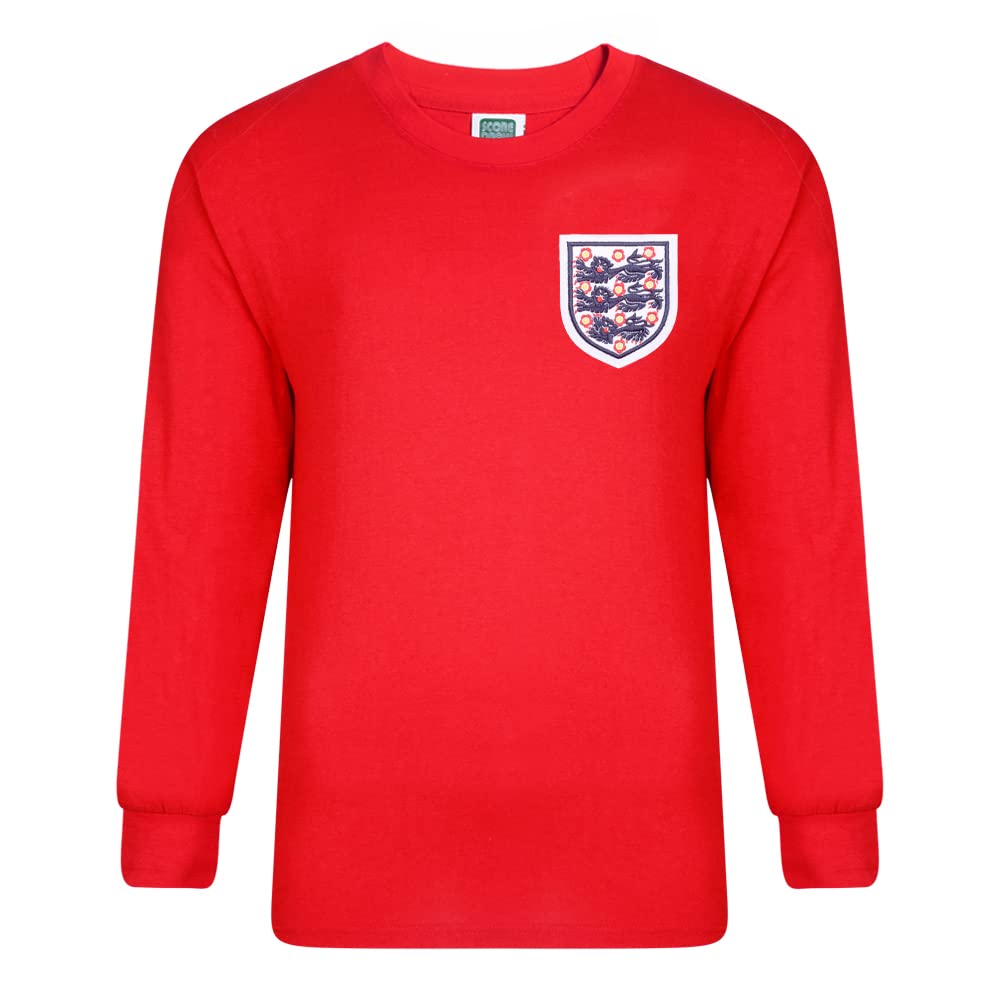 England 1966 World Cup Final No 6 Retro Shirt Red Medium Cotton