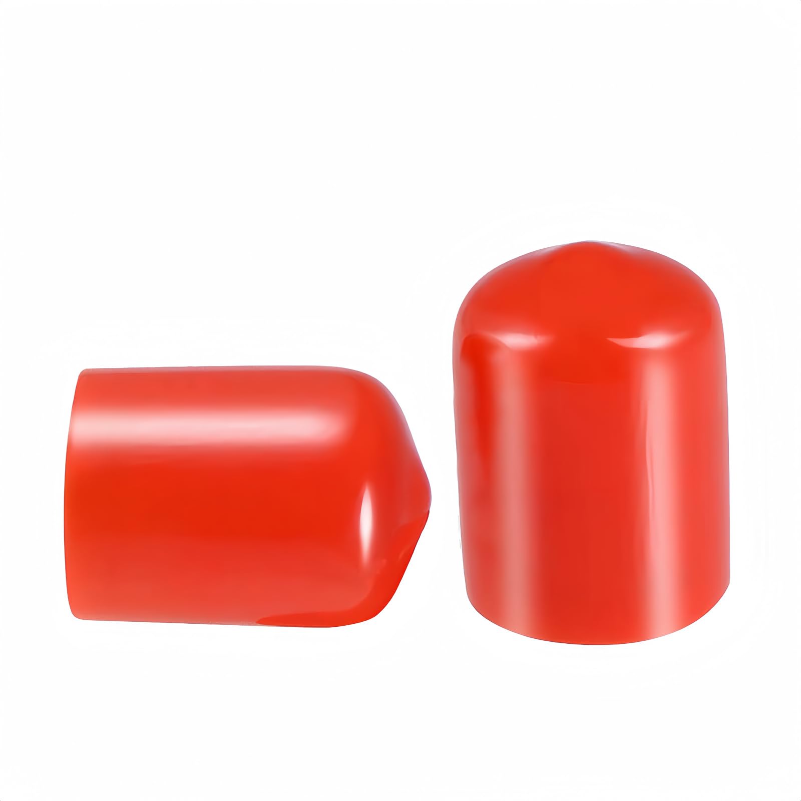 Boxonly Screw Thread Protectors PVC Rubber Round Tube Bolt Cap Plastic End Cap Cover Inner Dia.14mm Red 10Pcs