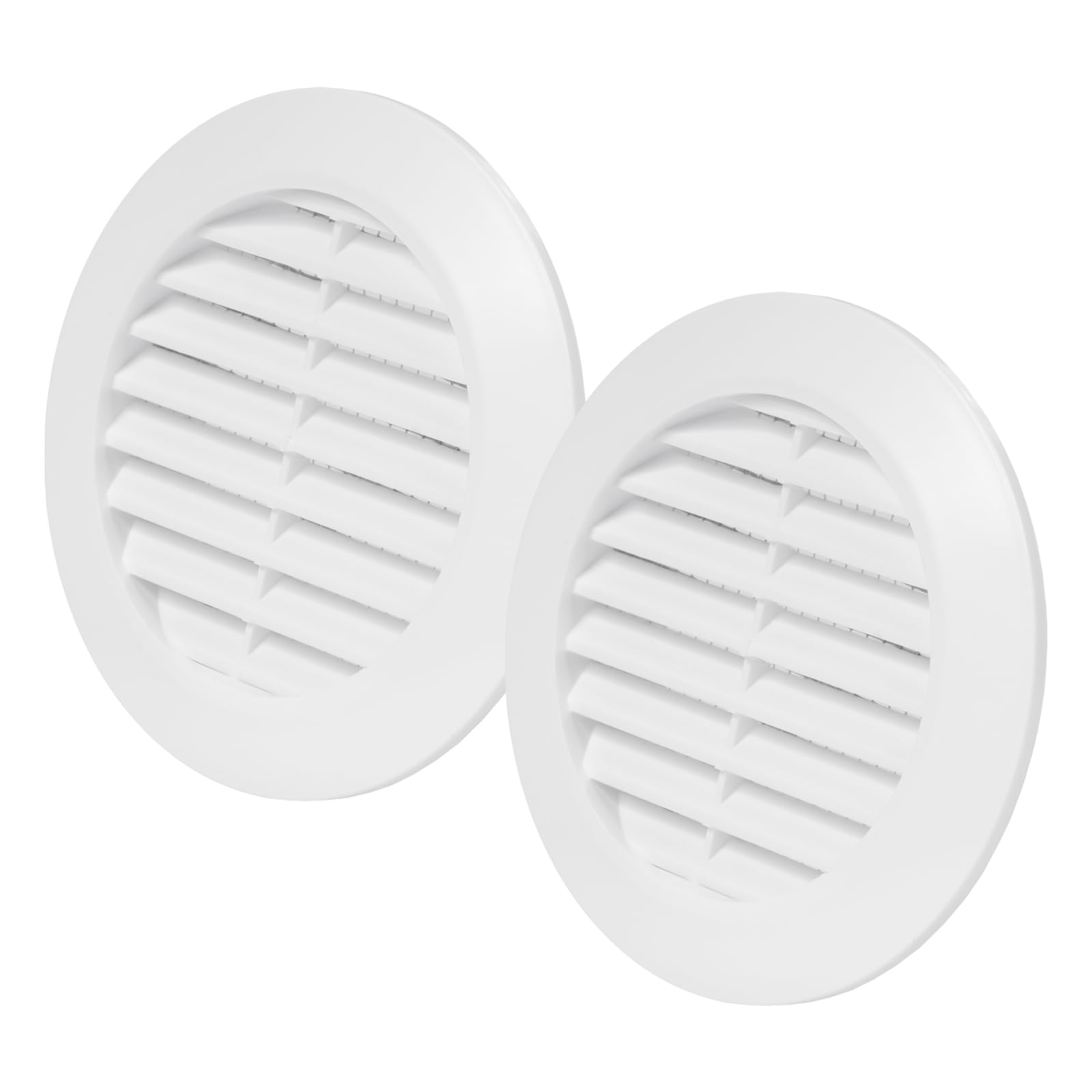Vent Systems 70 mm / 2.75" Inch - Pack of 2 White Door Air Register - Ventilation Grille - Indoor Vent Grates - Bathroom, Cabinet, Garage Through The Door Vent Cover