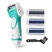 Electronic Foot File, O'vinna Electric Foot Callus Remover Pedicure Tool for Hard Dry Dead Skin, Heel Callus [4 Mineral Renew Heads] [Waterproof] [360 Degree Rotated Head] (Green)