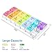 Daily Pill Organizer - Detachable AM PM Pill Case,7 Day Push Button Open Box,Weekly Medicine Organizer,Twice A Day Vitamin Dispenser for Fish Oil Supplement