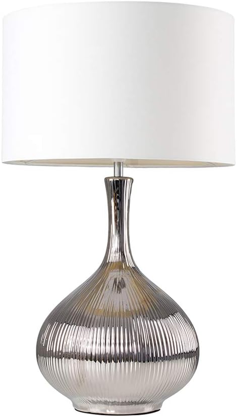 large silver table lamp