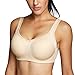 SYROKAN Women's High Impact Underwire Sports Bra High Support Large Bust Padded Adjustable Straps Running Bra Beige 38D