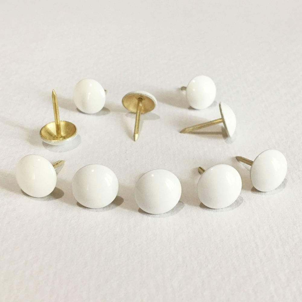 500pcs a lot: D11mmxL17mm White Painted Sofa Upholstery Tacks Wooden Furniture Decorative Tacks Hobnail Thumb Nails Home DIY Upholstery Nails (White Painted) - Image 3