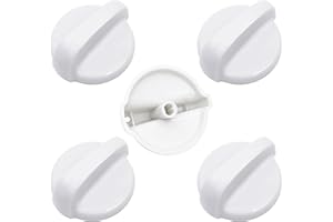 TOHAXPLS WB03T10282 Gas Stove knob White for GE Surface Burner Control Assembly, Compatible Replaceable PS2321074,AP4345833,1461063（5 Pack）