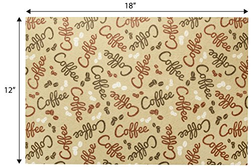S&T 591601 Coffee & Java Maker Mat, 12" x 18", Coffee Bean Print