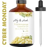 Lily & Lacey XL Frankincense Aromatherapy Essential Oil (4 oz) w/Glass Dropper I All Natural, Undiluted, Therapeutic Grade | Superior Choice for Diffuser, Topical & Oral Use to Relax, Heal & Detox
