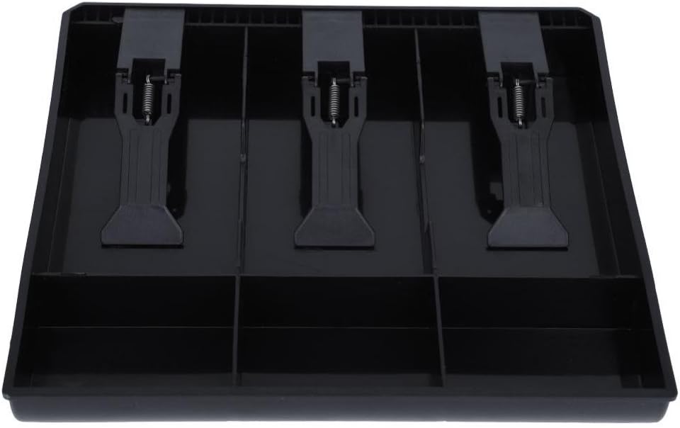 Cash Drawer Register Insert Tray, Replacement 3 Bills 3 Coins Money Storage Box Plastic 9.6 x 9.6 x 1.4inch Black & White(Black) : Office Products