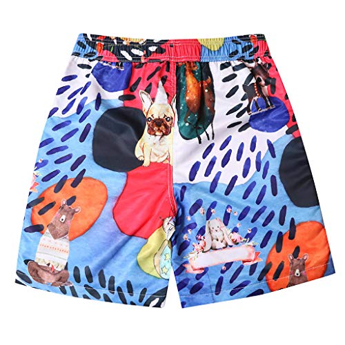 Simayixx Men Shorts Plus Size, Men's Beach Swimming Trunks Boxer Brief Swimsuit Swim Underwear Basic Pants Boardshorts 4XL Blue