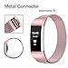 GEAK Fitbit Charge 2 Bands Metal,Milanese Loop Stainless Steel Replacement Accessories Magnetic Metal Small Bands for Fitbit Charge2 Rosepink